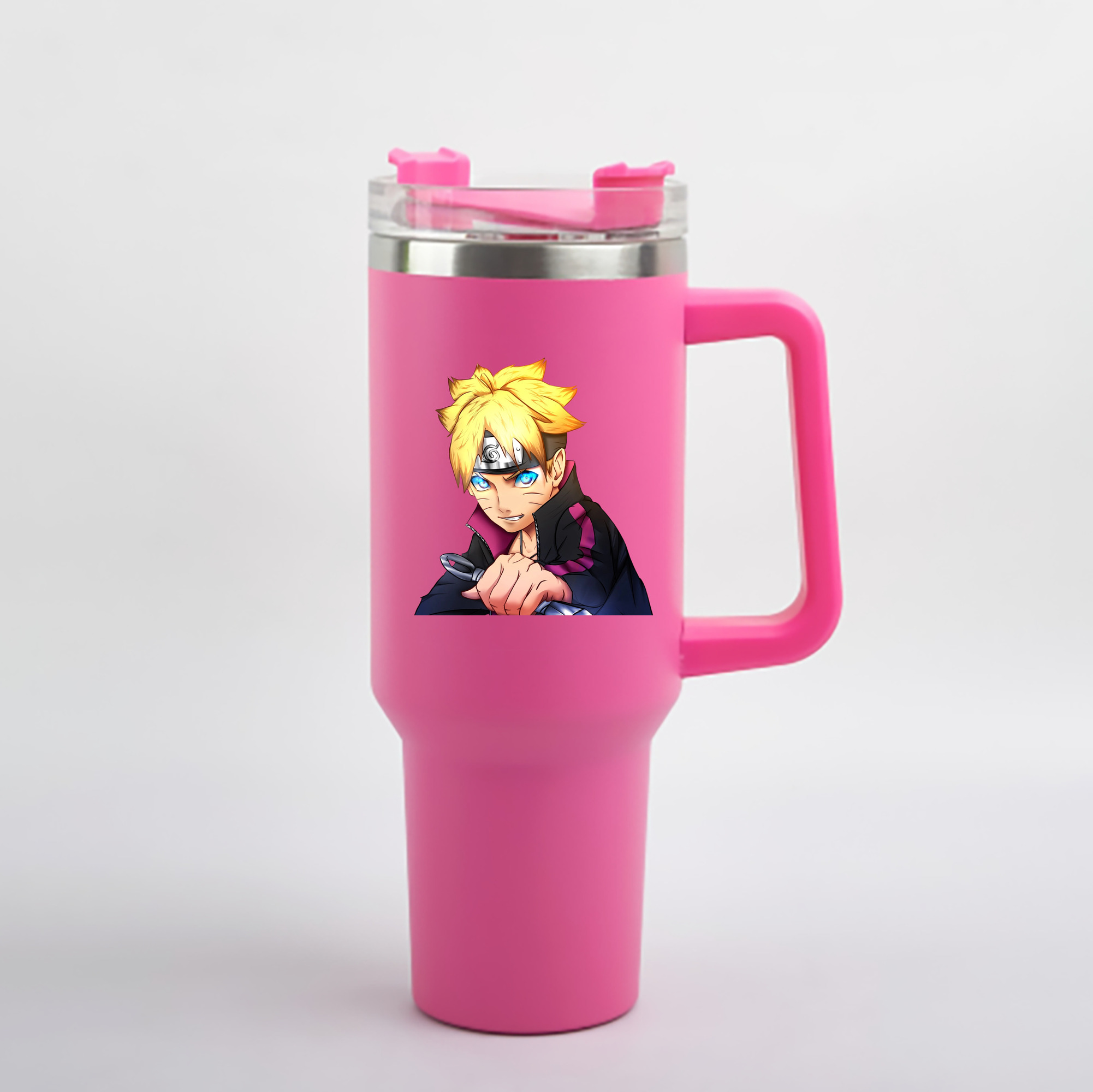 （画像用） NARUTO -ナルト- うずまき ボルト Uzumaki Boruto 1200mL車用タンブラー - クリスタルステッカー（プラスチックストロー付き）
